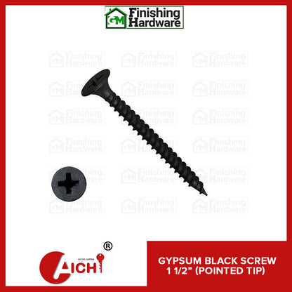 Gypsum Black Screw (Pointed Tip)