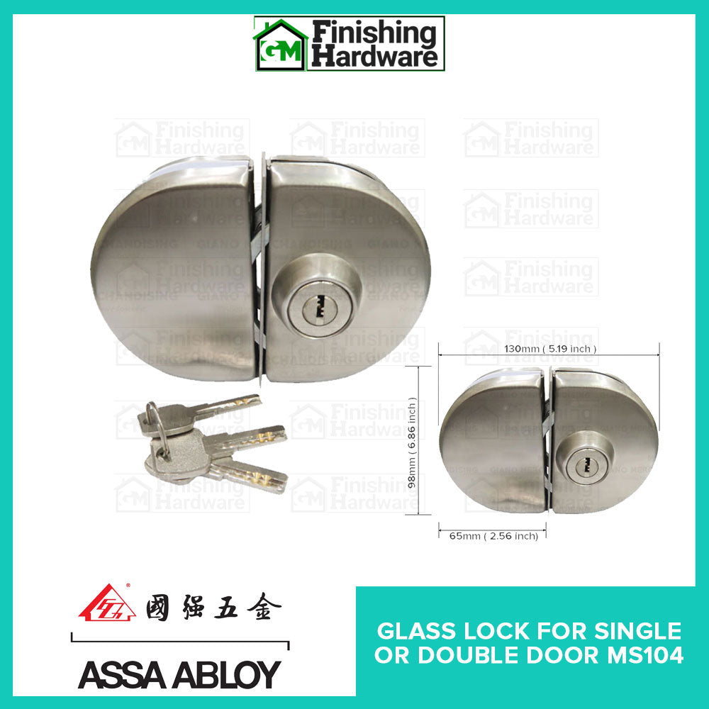 Assa Abloy Glass Lock for Frameless Door MS104