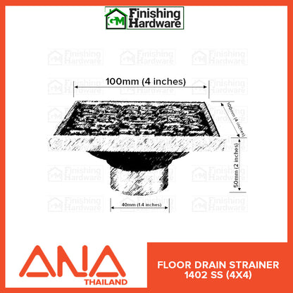 ANA Floor Drain Strainer 1402 SSS (4x4)