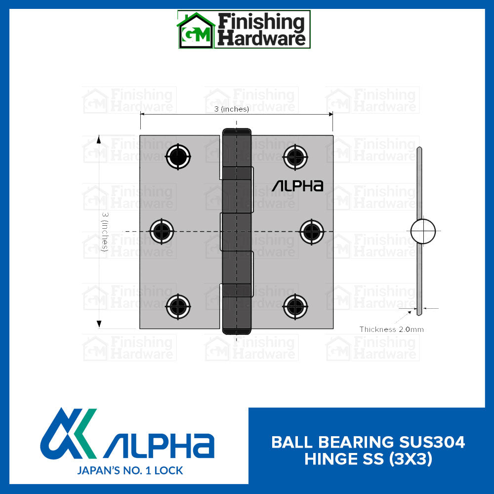 Alpha Ball Bearing Hinges (3x3x2.0mm)