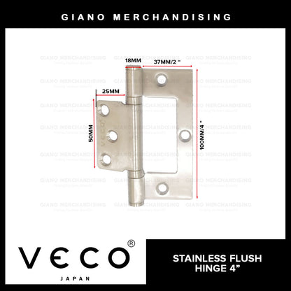 Veco Flush Hinge 4 Inches