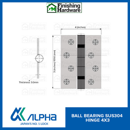 Alpha Ball Bearing Hinges (4x3x3.0mm)