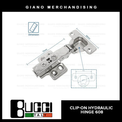 BUCCI Clip-On Hydraulic Concealed Hinge 608(2pcs/pack)