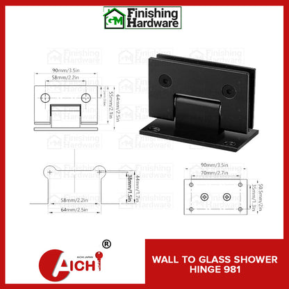 Aichi Wall to Glass Shower Hinge 981