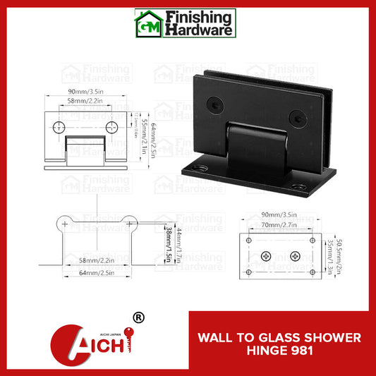 Aichi Wall to Glass Shower Hinge 981