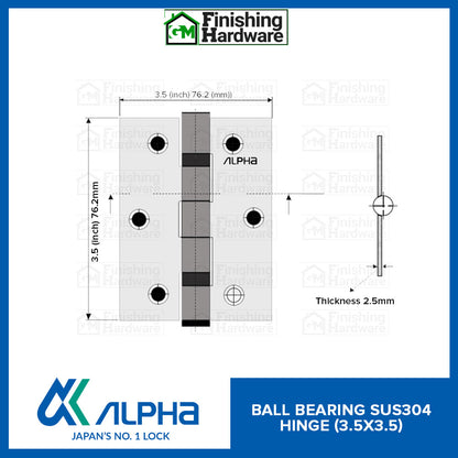 Alpha Ball Bearing Hinges (3.5x3.5x2.5mm)