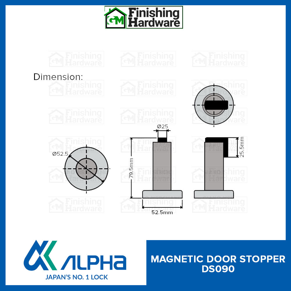 Alpha Magnetic Door Stopper DS090