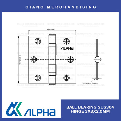 Alpha Ball Bearing Hinges (3x3x2.0mm)