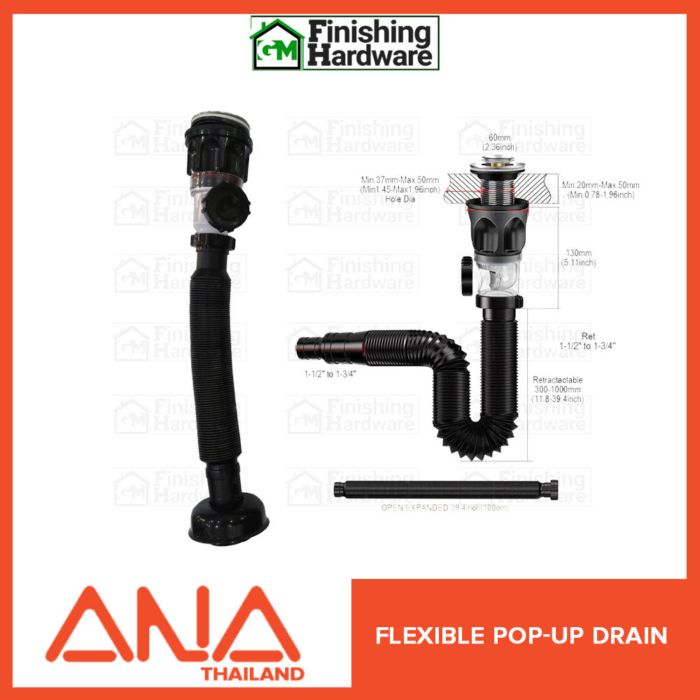 ANA Flexible Pop-Up drain