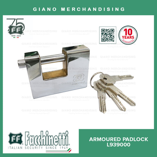 Facchinetti Armoured Padlock w/ 3mm Hardened Steel