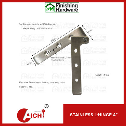 Stainless L-Hinges 4"