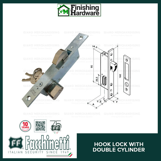 Facchinetti Hook Lock with Double Cylinder