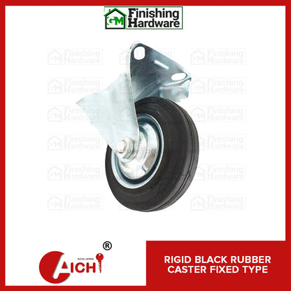 Black Rubber Caster Fixed Type with Hood (1PC)