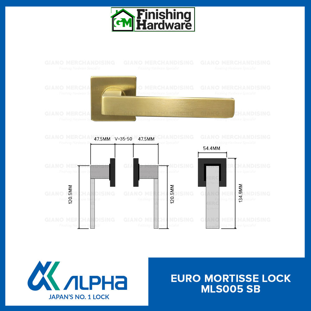 Alpha Euro Mortisse Door Lock MLS005 SB