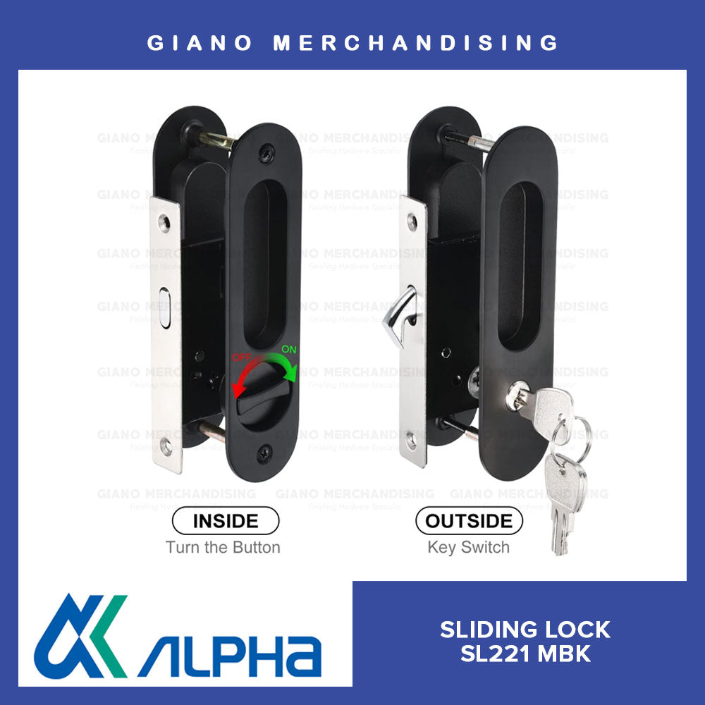 Alpha Sliding Door Lock Oval