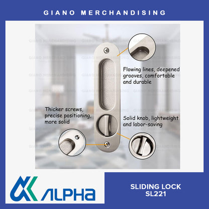 Alpha Sliding Door Lock Oval