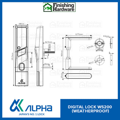 Alpha Weatherproof Digital Door Lock WS200