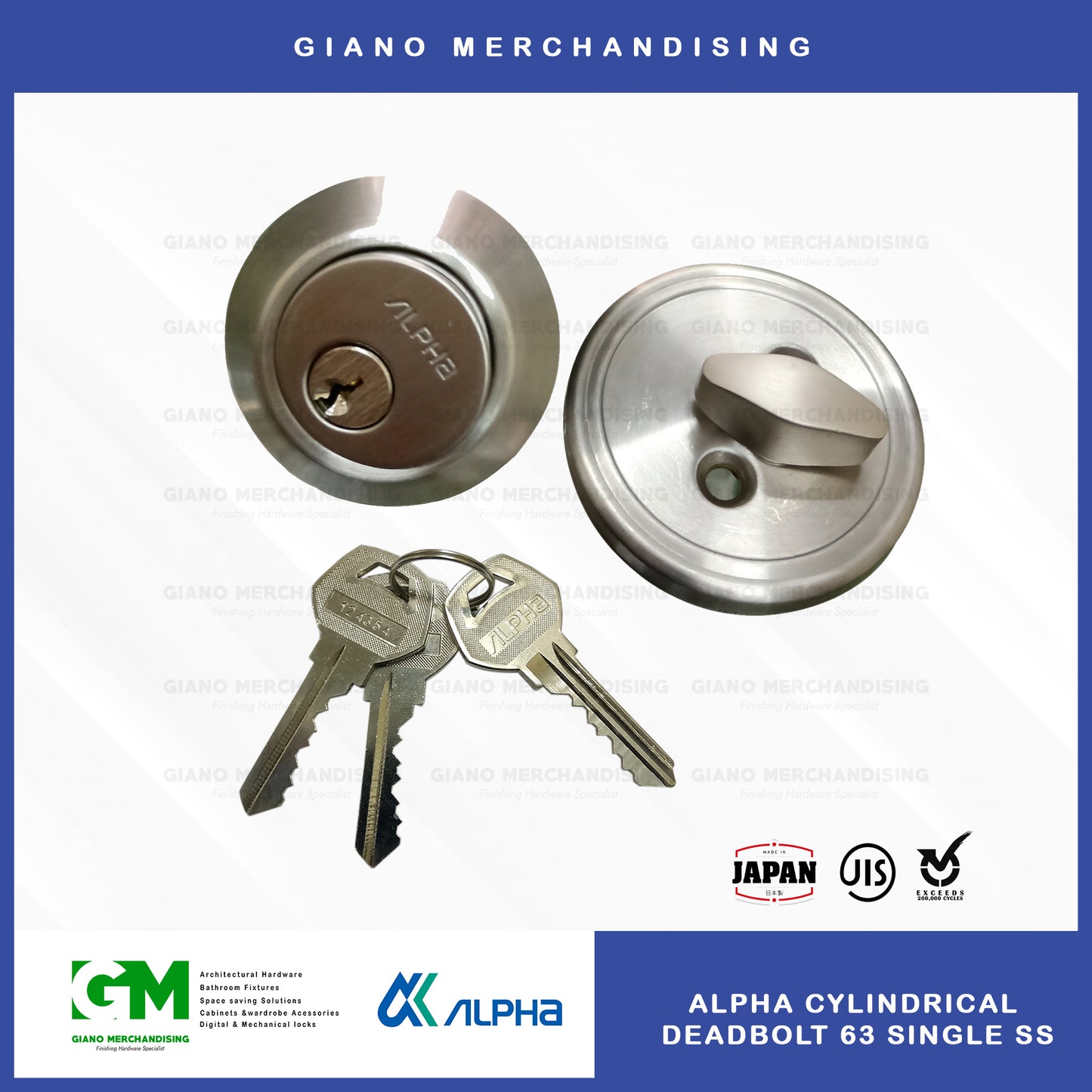 Alpha Cylindrical Deadbolt 63 Single