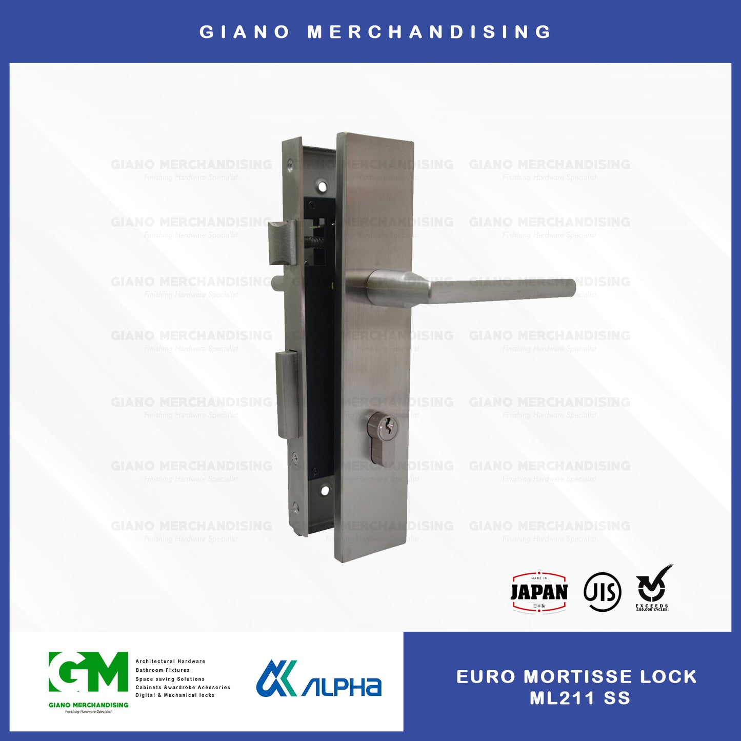 Alpha Euro Mortise Door Lock ML211