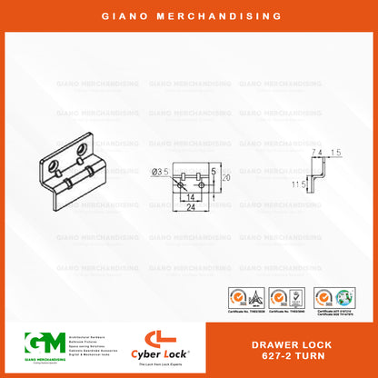 CyberLock Drawer Lock 627-2 Turn
