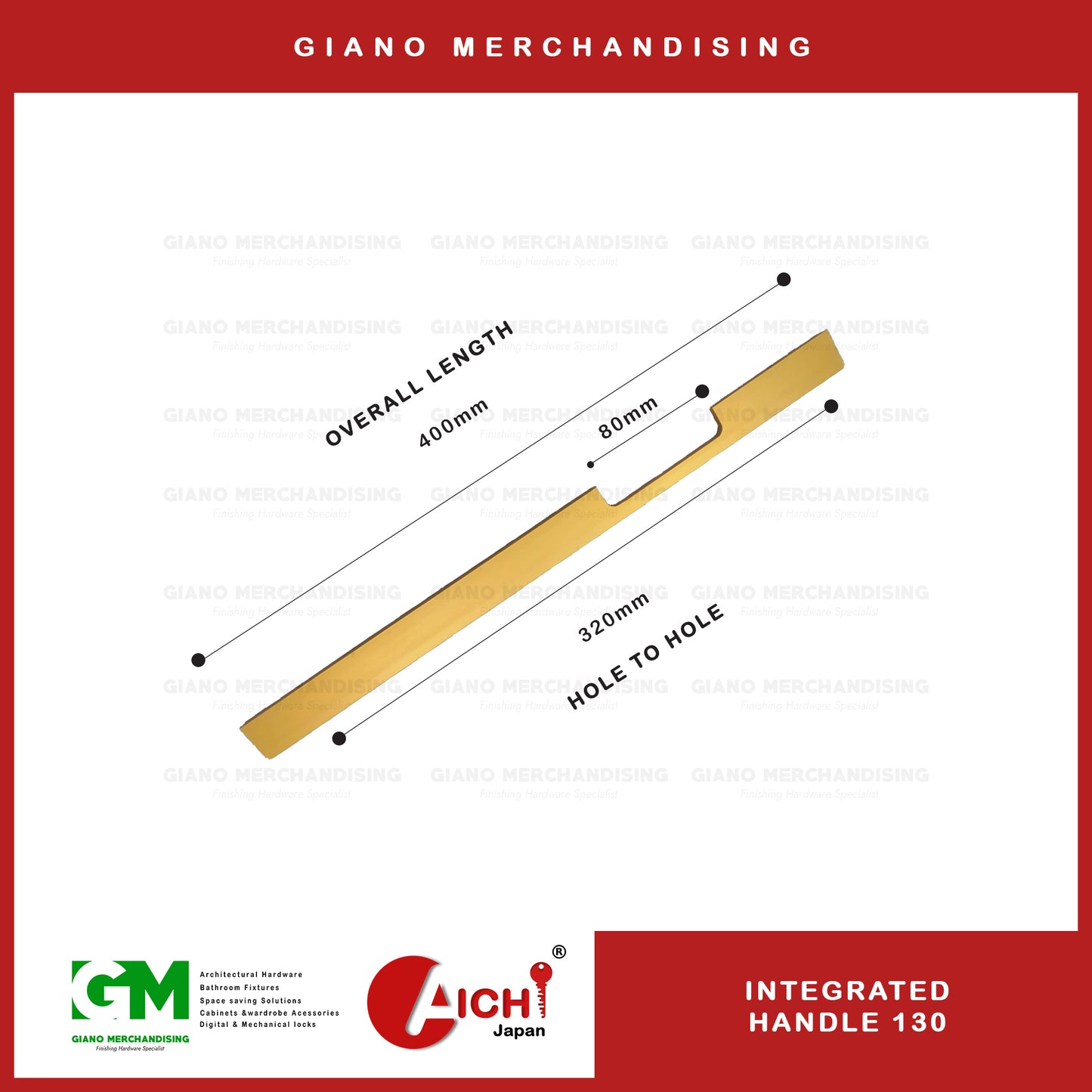 Integrated Cabinet Handle 130 SB