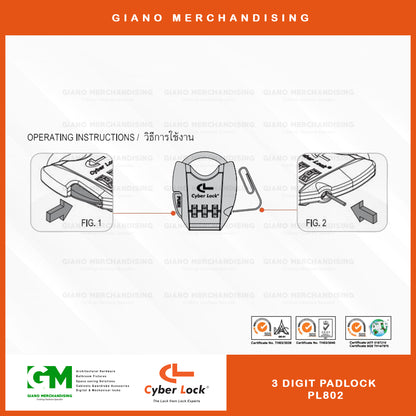 CyberLock Combination Padlock PL802