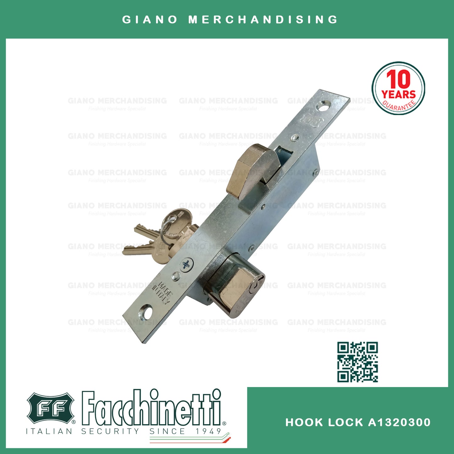 Facchinetti Hook Lock with Double Cylinder