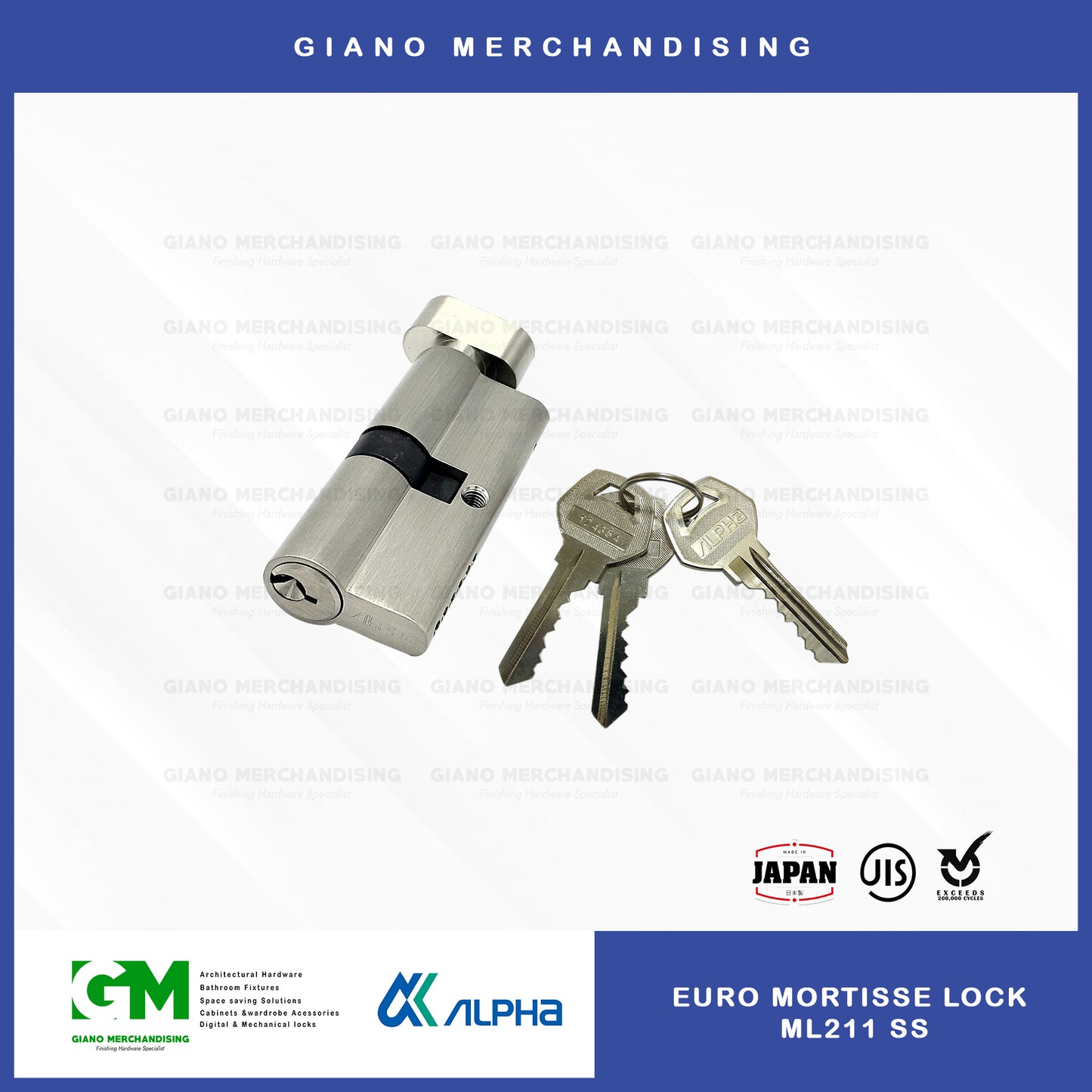 Alpha Euro Mortise Door Lock ML211