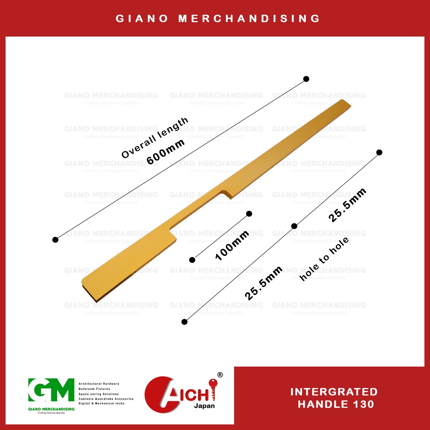 Integrated Cabinet Handle 130 SB