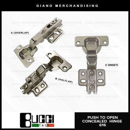 BUCCI Push to Open Concealed Hinges 616(2pcs/pack)