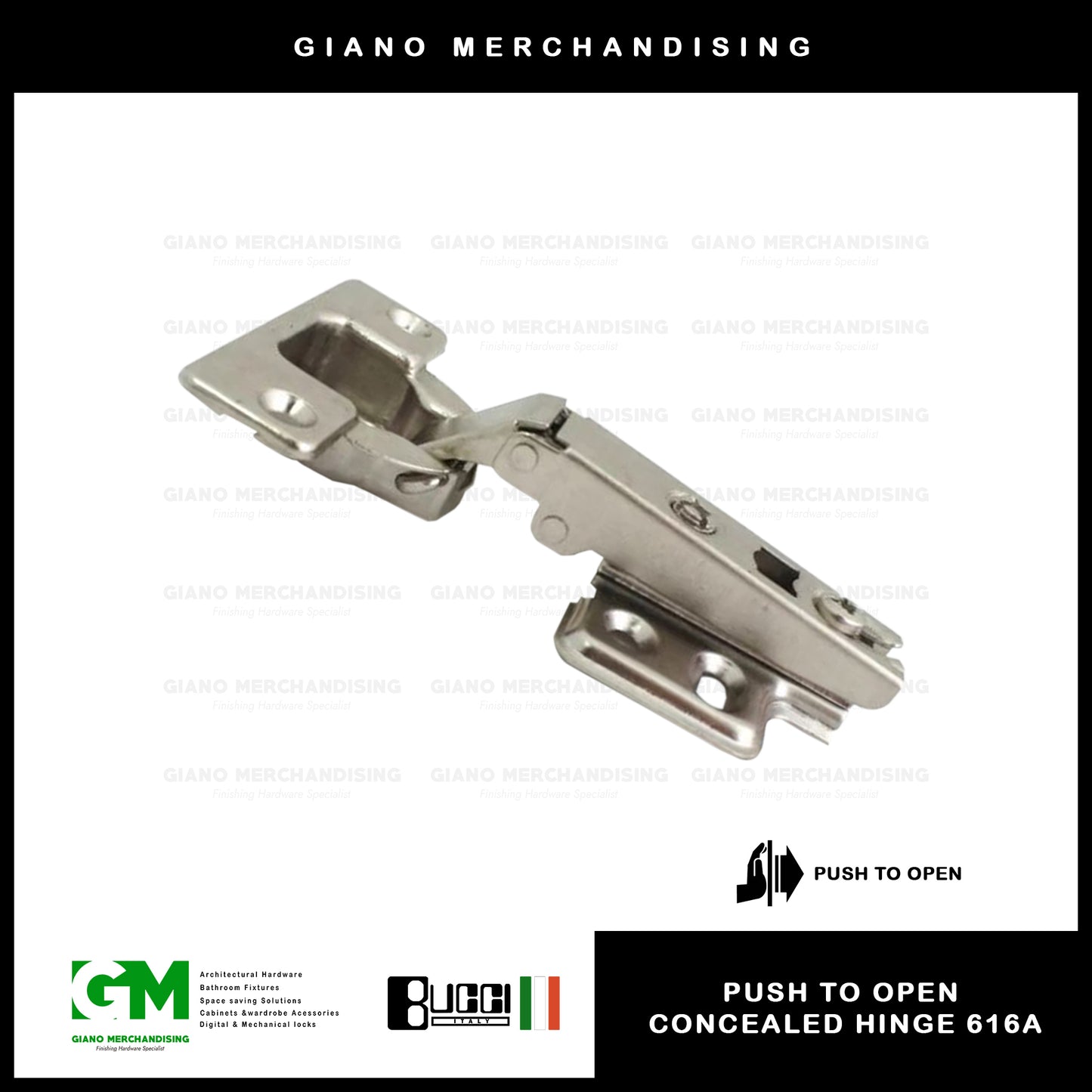 BUCCI Push to Open Concealed Hinges 616(2pcs/pack)