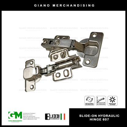 BUCCI Slide-On Hydraulic Concealed Hinge 607 (2pcs/pack)