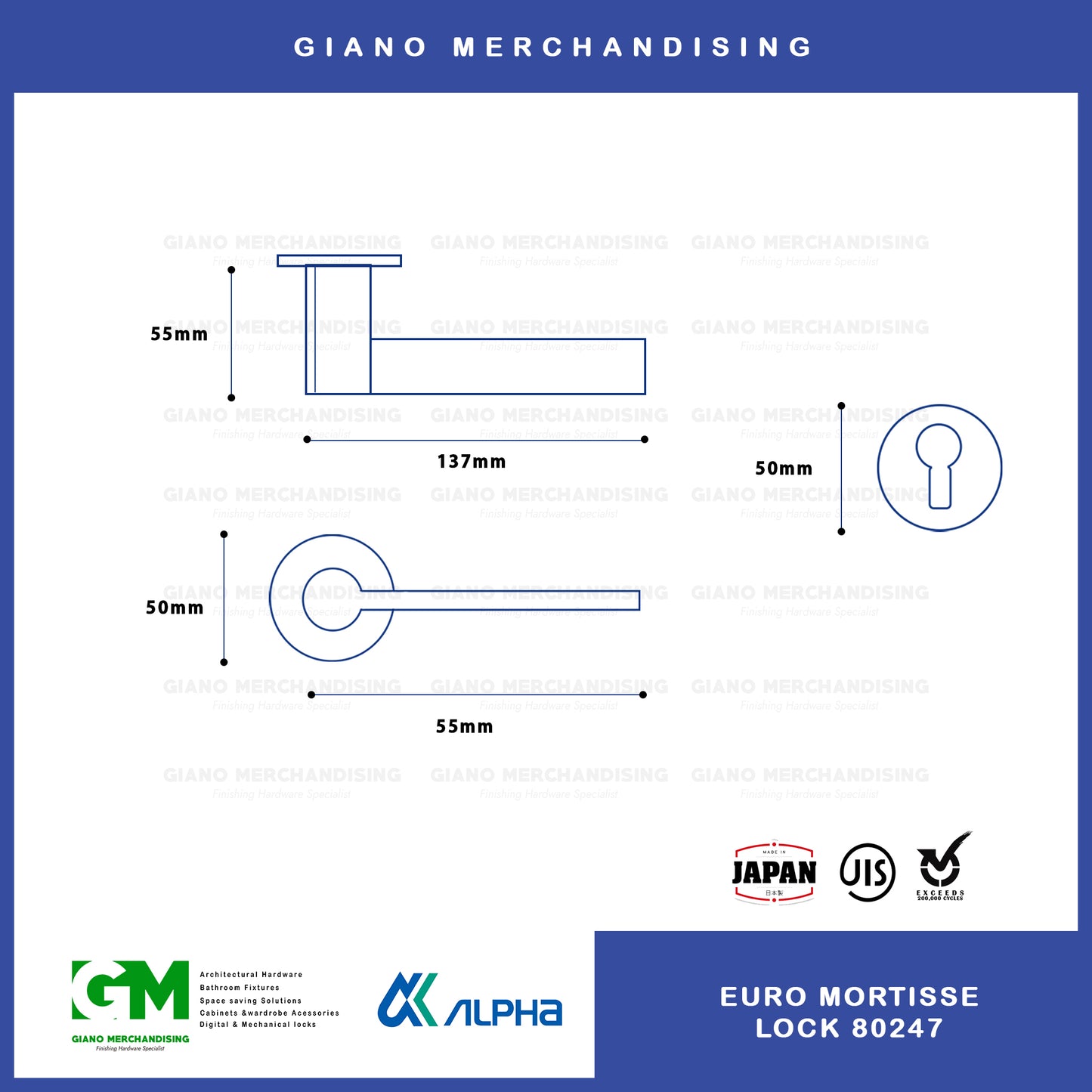 Alpha Euro Mortisse Door Lock 80247