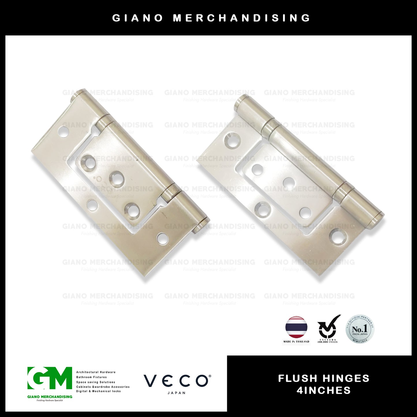 Veco Flush Hinge 4 Inches