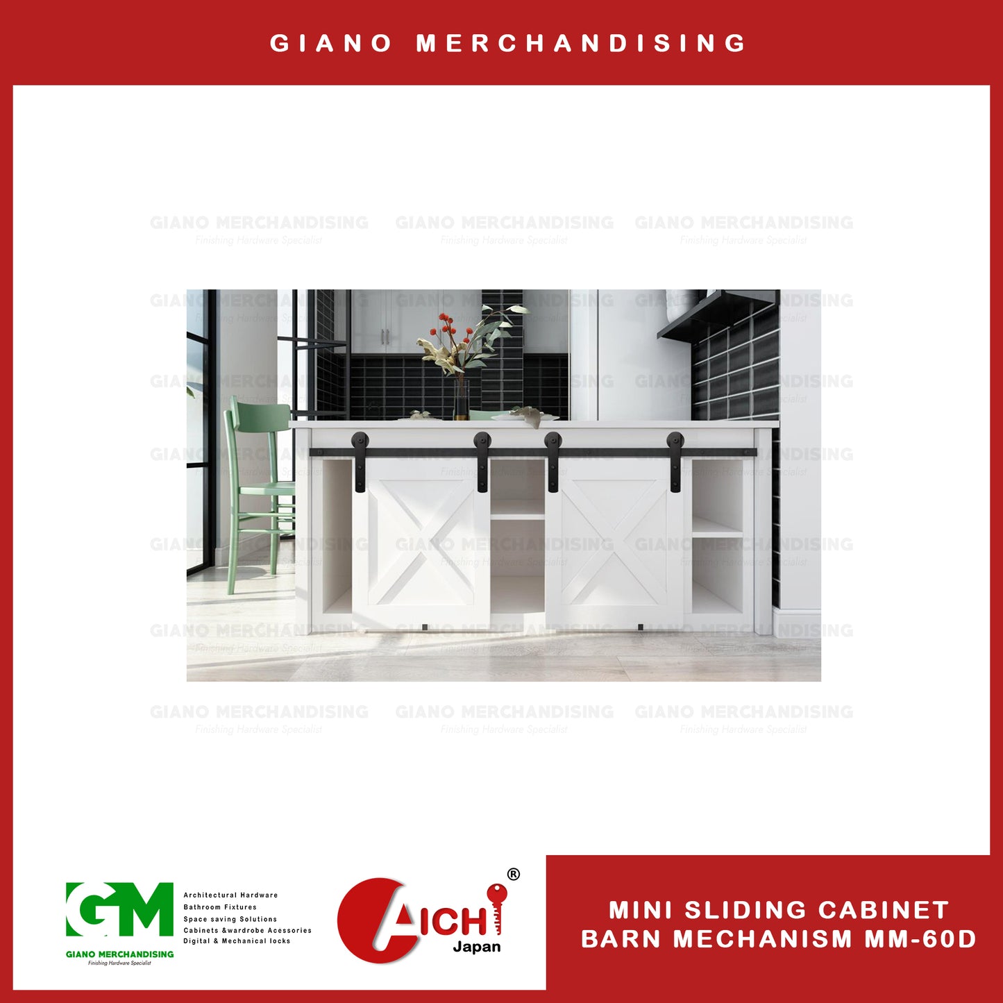 Mini Sliding Cabinet Barn Mechanism MM-60D