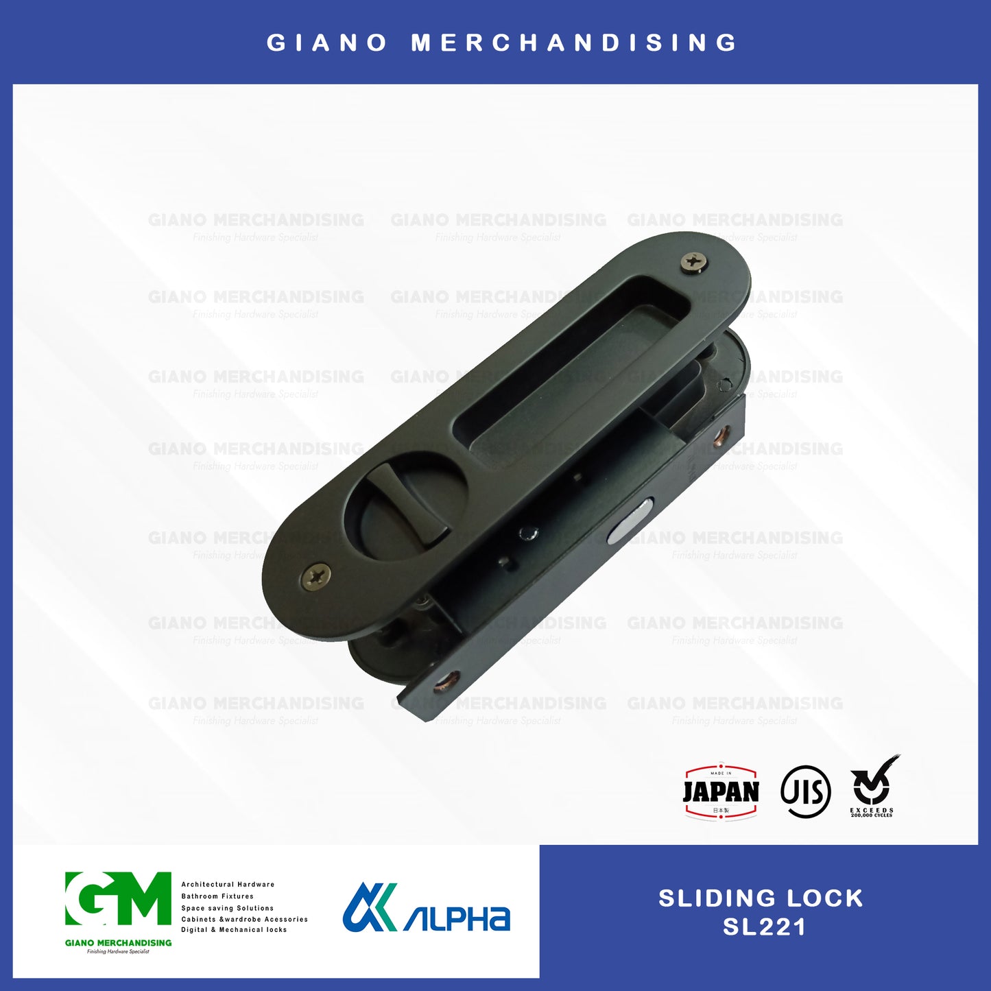 Alpha Sliding Door Lock Oval