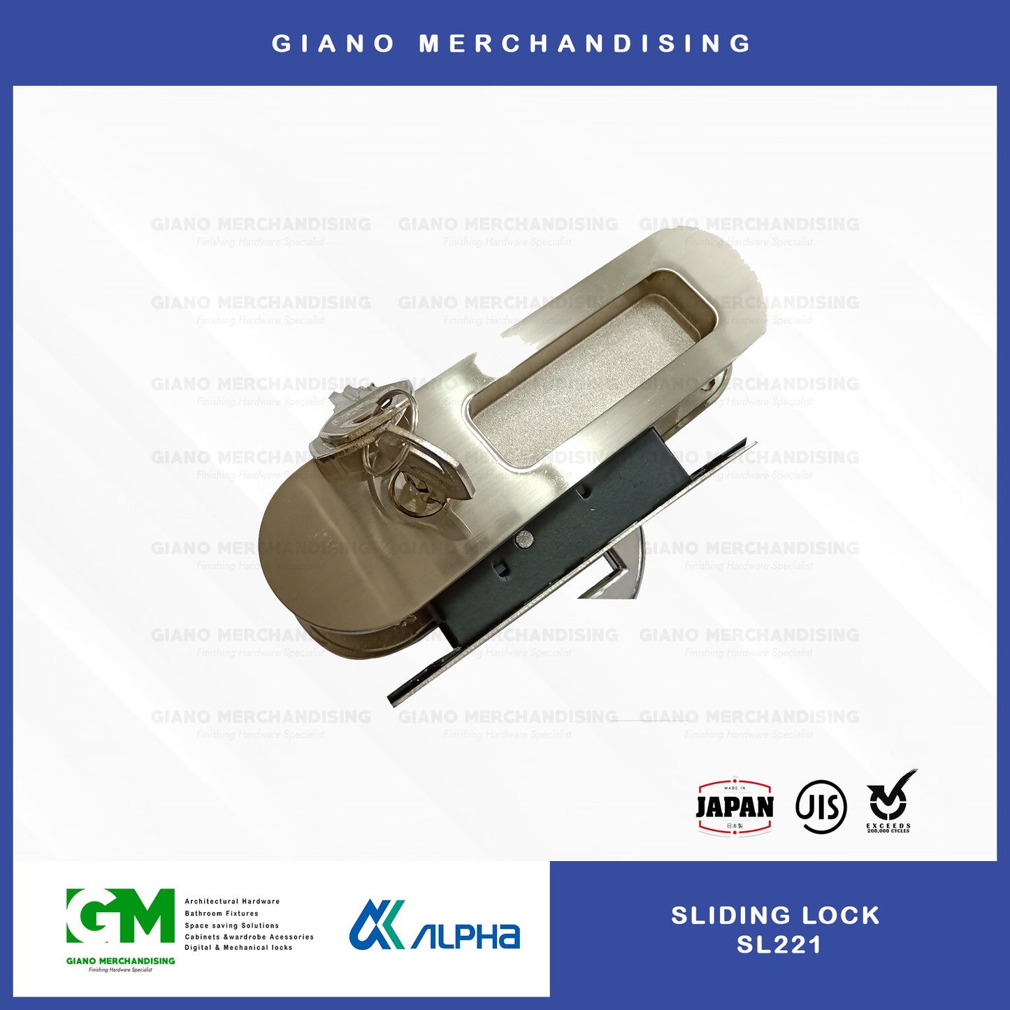 Alpha Sliding Door Lock Oval