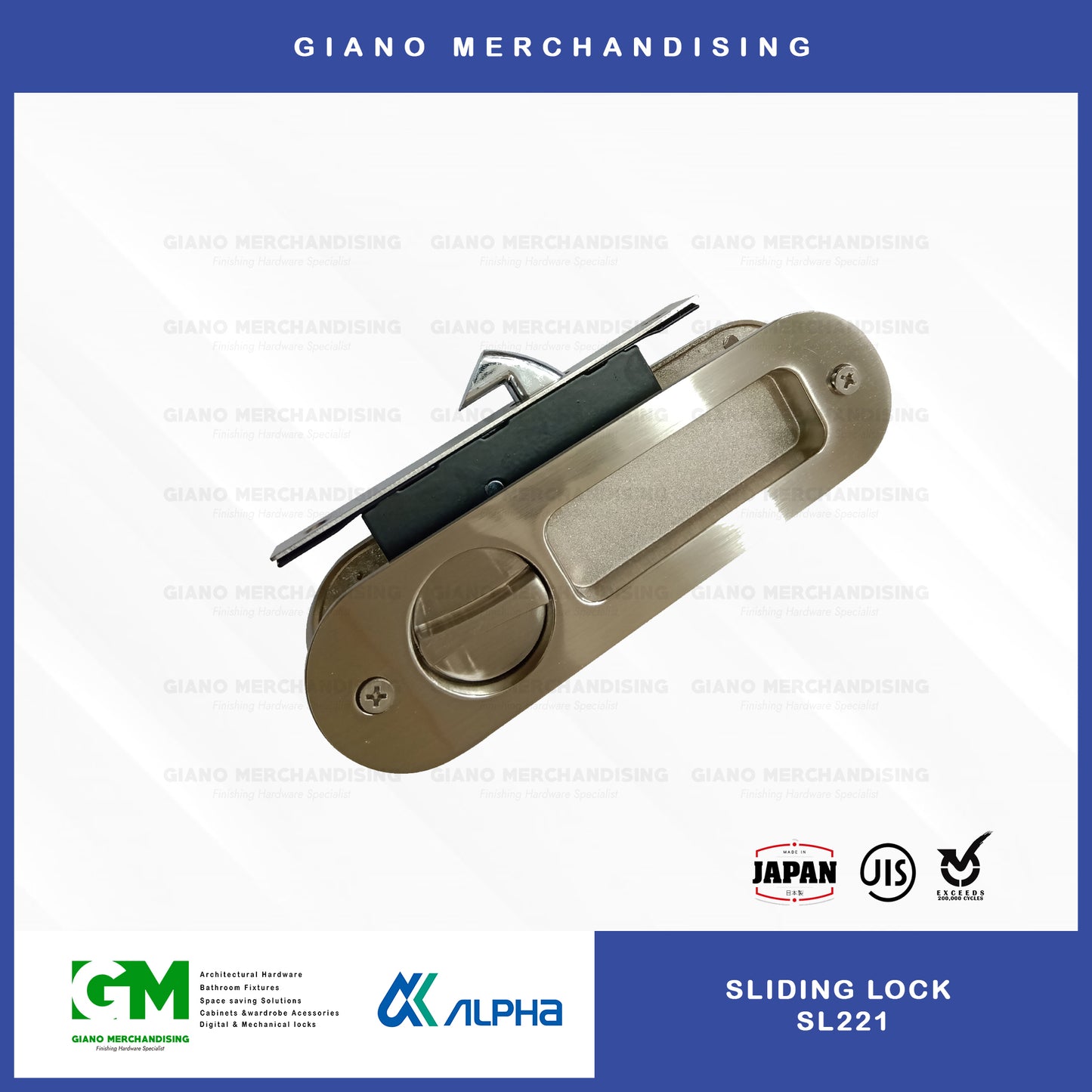 Alpha Sliding Door Lock Oval