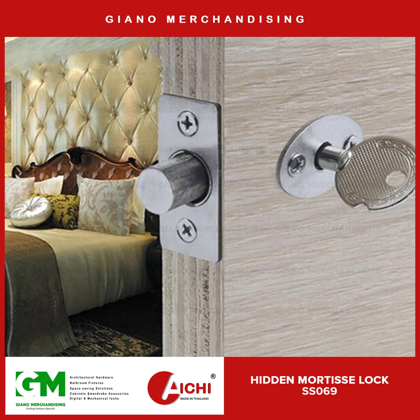 Aichi Hidden Mortisse Door Lock SS069