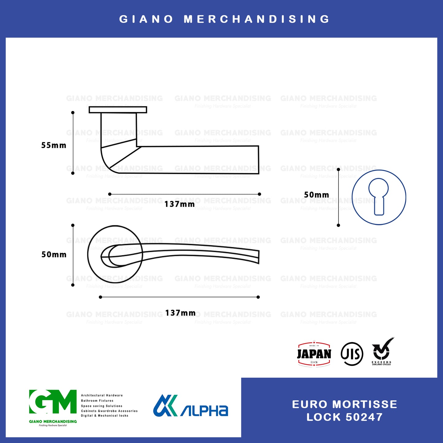 Alpha Euro Mortisse Door Lock 50247